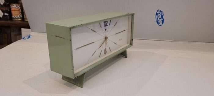 german clock in painted metal 1960 6404