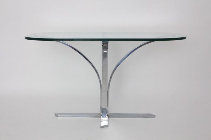 german glass and chrome dining table 1960s 2