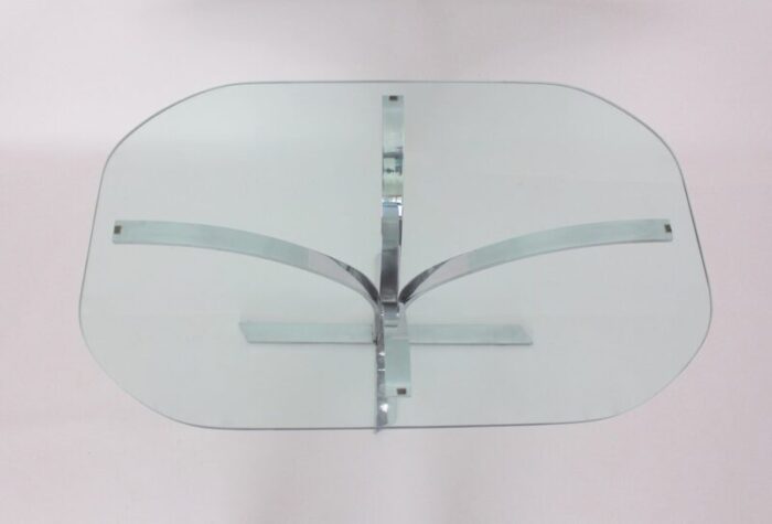 german glass and chrome dining table 1960s 5