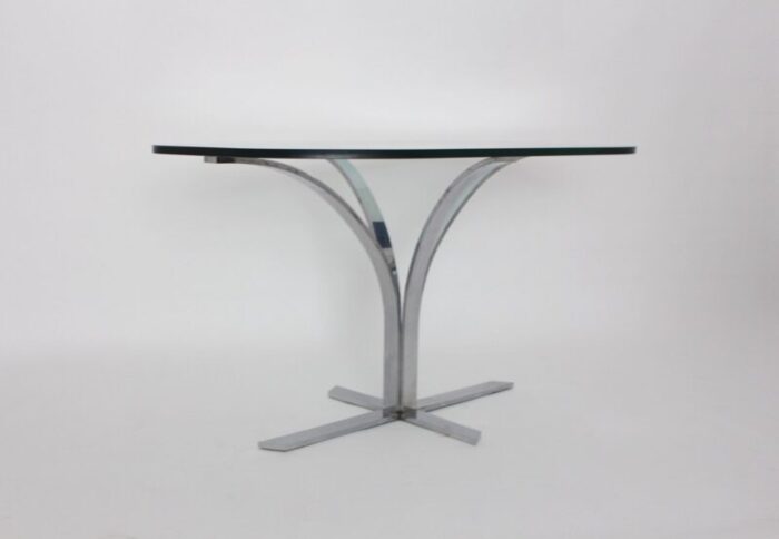 german glass and chrome dining table 1960s 6