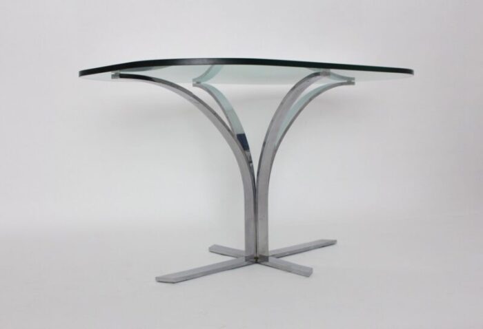 german glass and chrome dining table 1960s 7