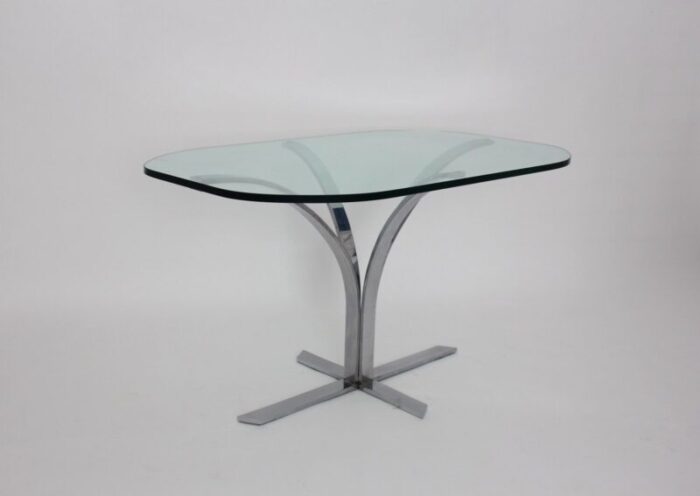 german glass and chrome dining table 1960s 8