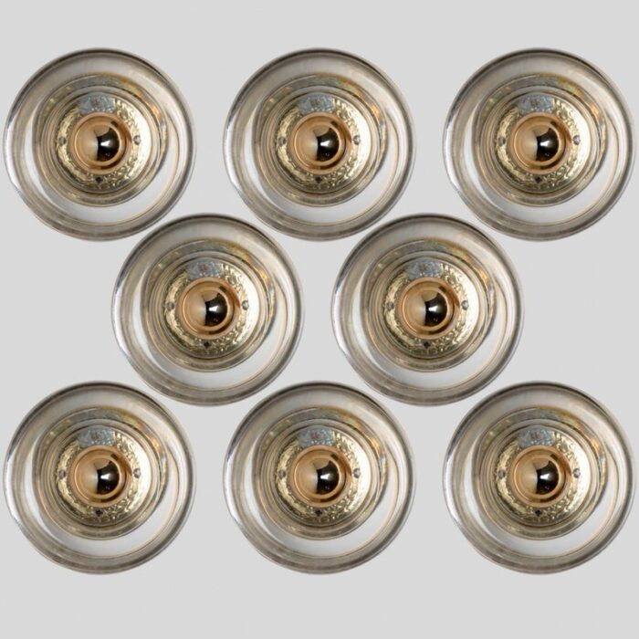 glass chrome wall sconces attributed to cosack leuchten 1970s 1