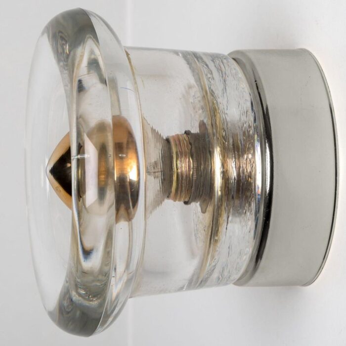 glass chrome wall sconces attributed to cosack leuchten 1970s 10