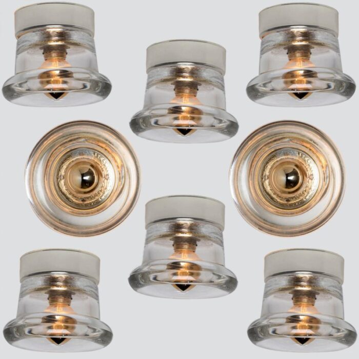 glass chrome wall sconces attributed to cosack leuchten 1970s 12