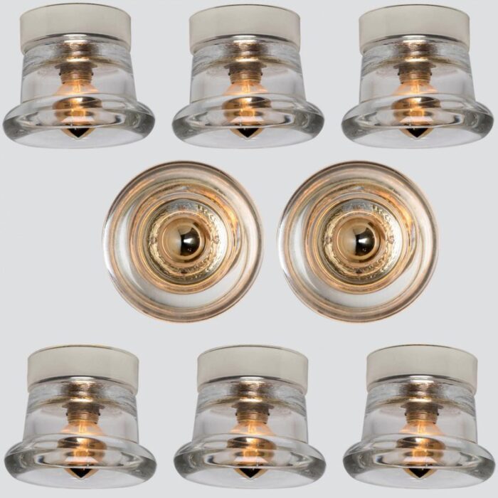 glass chrome wall sconces attributed to cosack leuchten 1970s 13