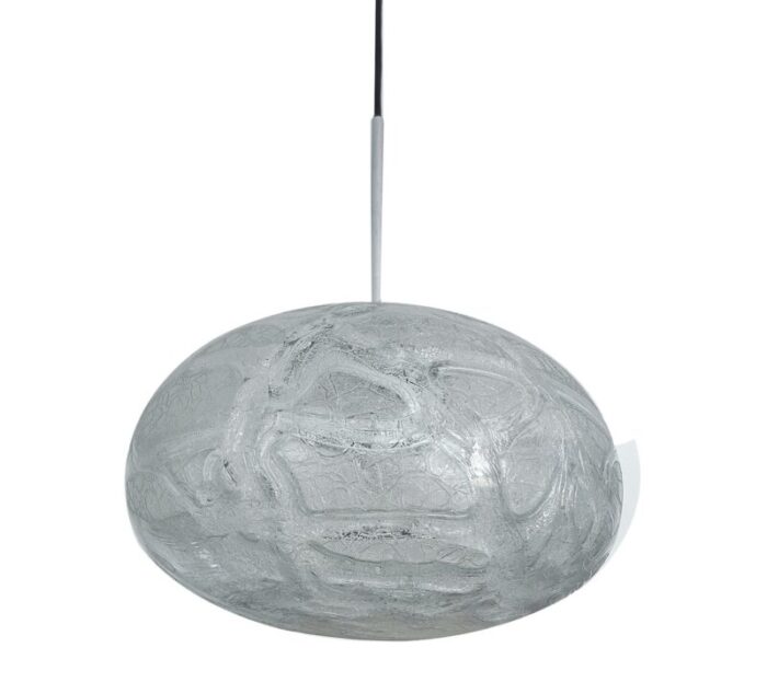 glass cocoon pendant light from doria leuchten 1970s 1