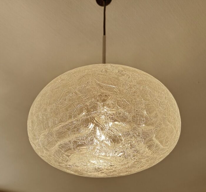 glass cocoon pendant light from doria leuchten 1970s 12