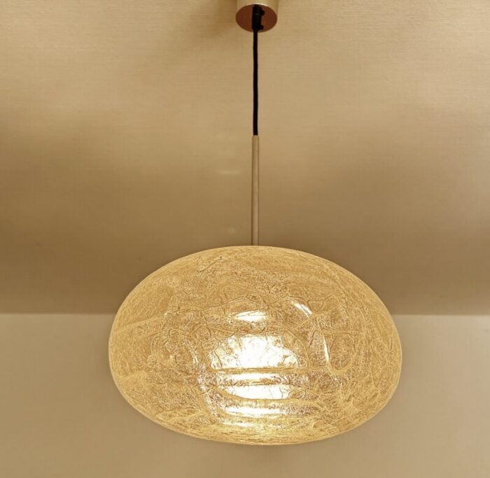 glass cocoon pendant light from doria leuchten 1970s 2