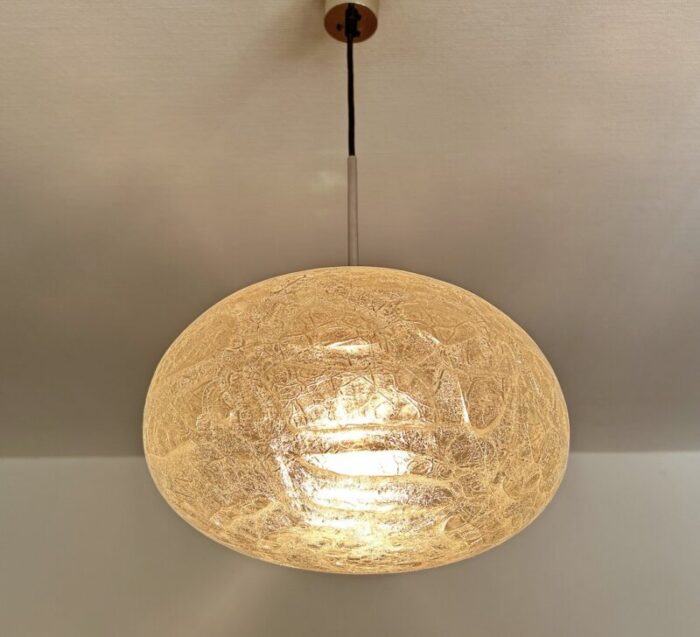 glass cocoon pendant light from doria leuchten 1970s 4