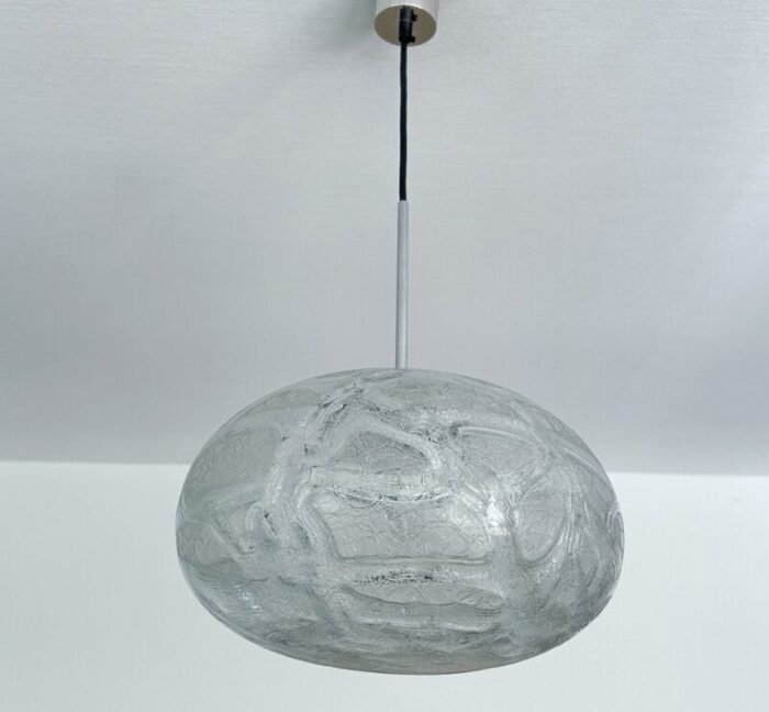 glass cocoon pendant light from doria leuchten 1970s 5