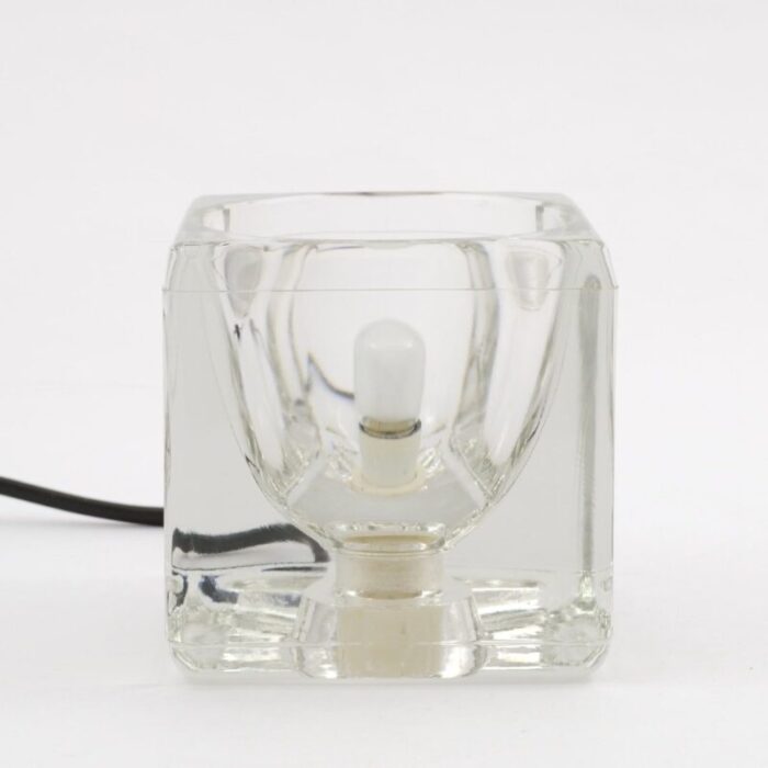 glass cubic table lamp from peill putzler 1970s 1