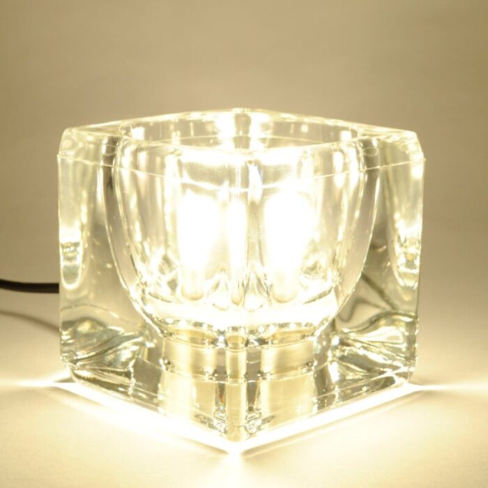 glass cubic table lamp from peill putzler 1970s 4