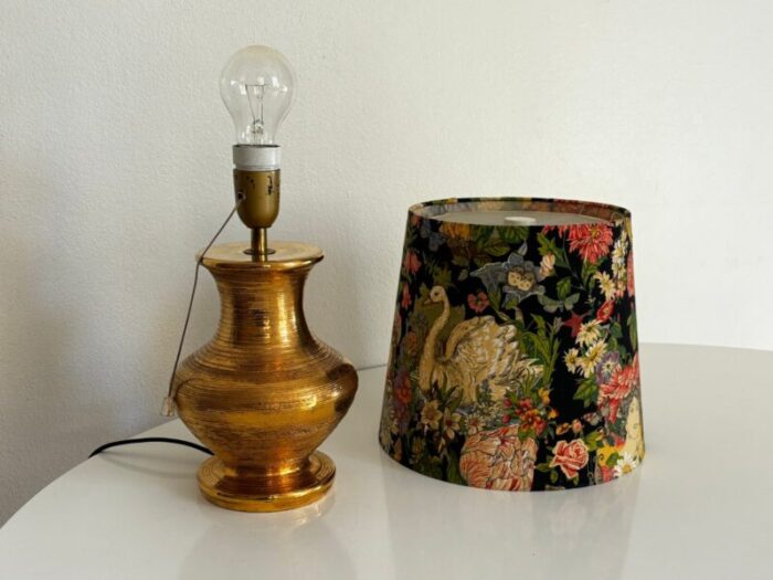 gold ceramic table lamp by aldo londi for bitossi 8