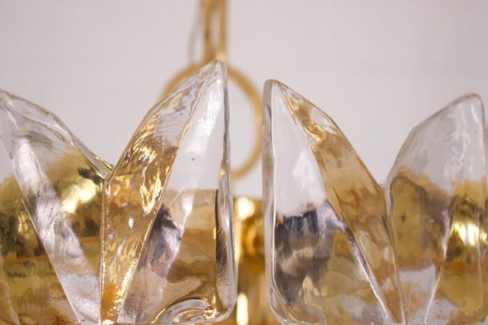 golden brass and crystal corina chandelier from kalmar 1970s 10