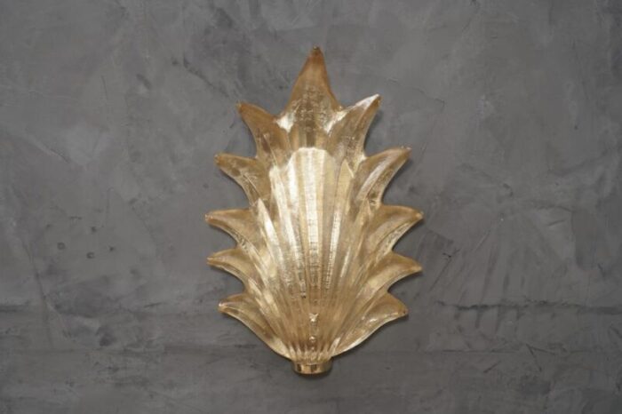 golden murano glass and brass wall light 1990s 0599