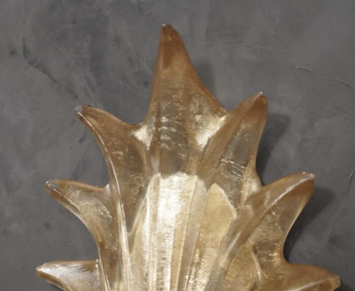 golden murano glass and brass wall light 1990s 5354