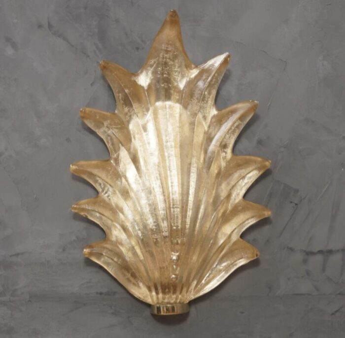 golden murano glass and brass wall light 1990s 7537