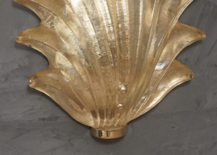 golden murano glass and brass wall light 1990s 8283