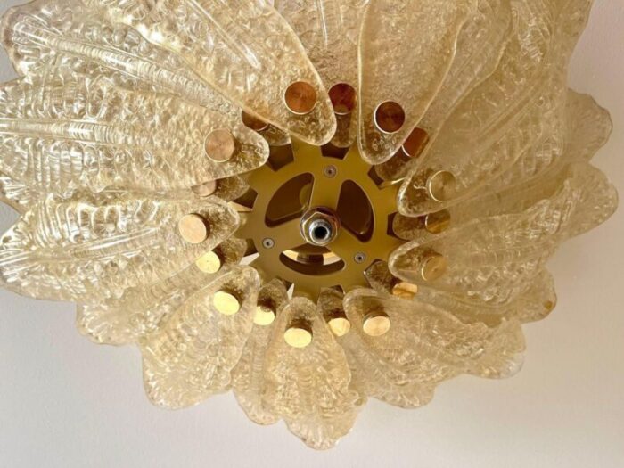 golden murano glass flush mount ceiling light attributed to barovier toso italy 9