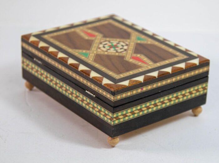 granada moorish spain inlaid marquetry jewelry music box 6816