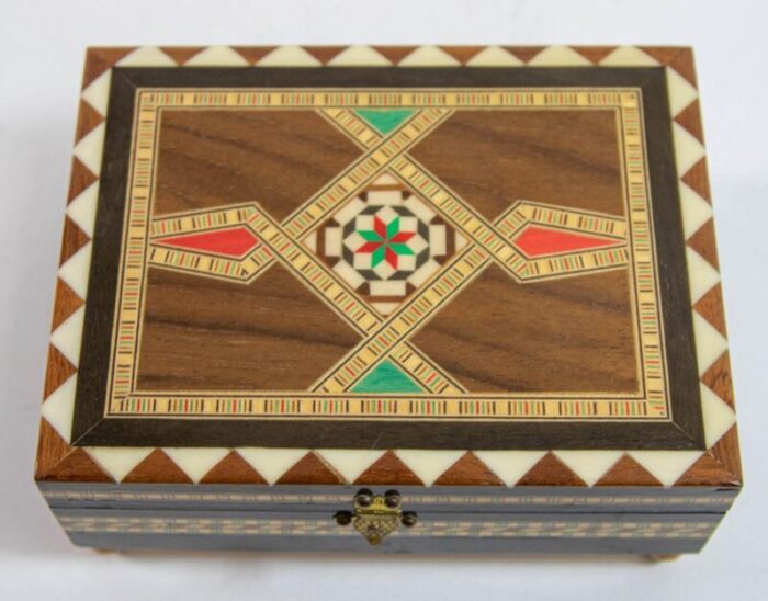 granada moorish spain inlaid marquetry jewelry music box 7659