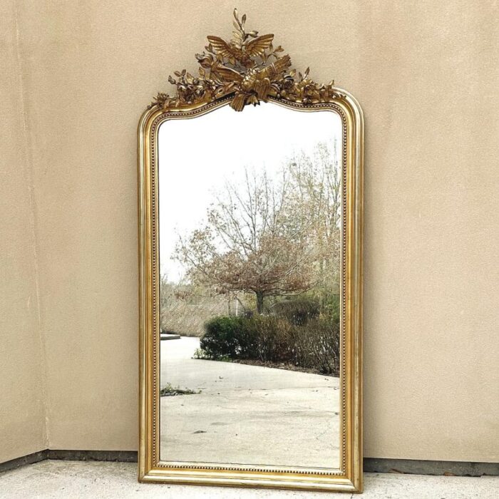 grand 19th century french louis xvi gilded mirror 4034