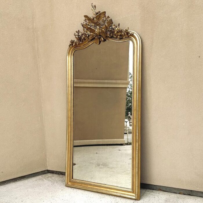 grand 19th century french louis xvi gilded mirror 4155