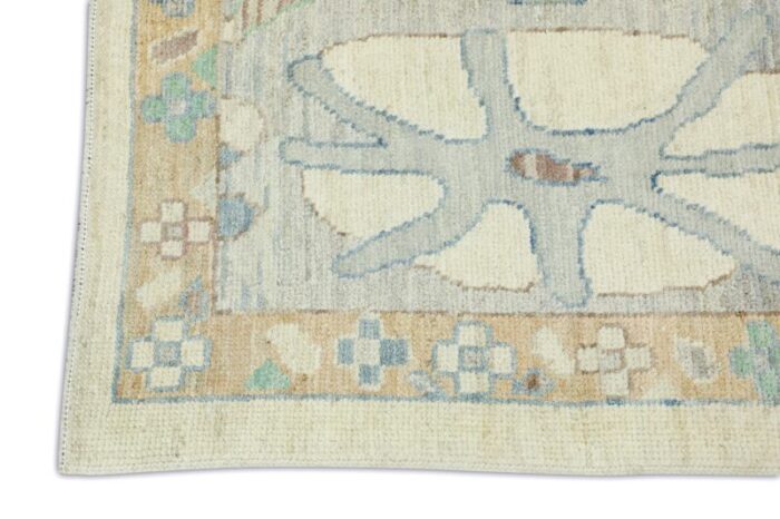 gray cloud ash field multicolor handwoven turkish oushak rug 103 x 143 6515