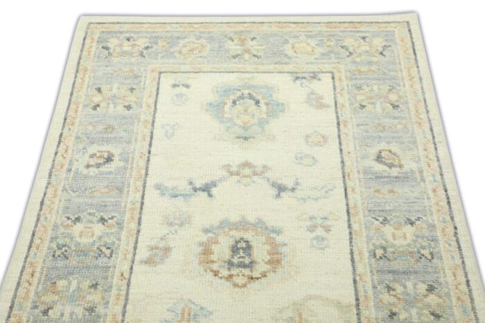 gray cloud field multicolor handwoven turkish oushak rug 31 x 54 1601