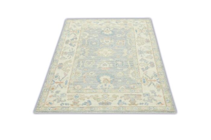 gray cloud field multicolor handwoven turkish oushak rug 44 x 62 3677