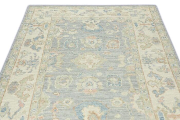 gray cloud field multicolor handwoven turkish oushak rug 44 x 62 4862