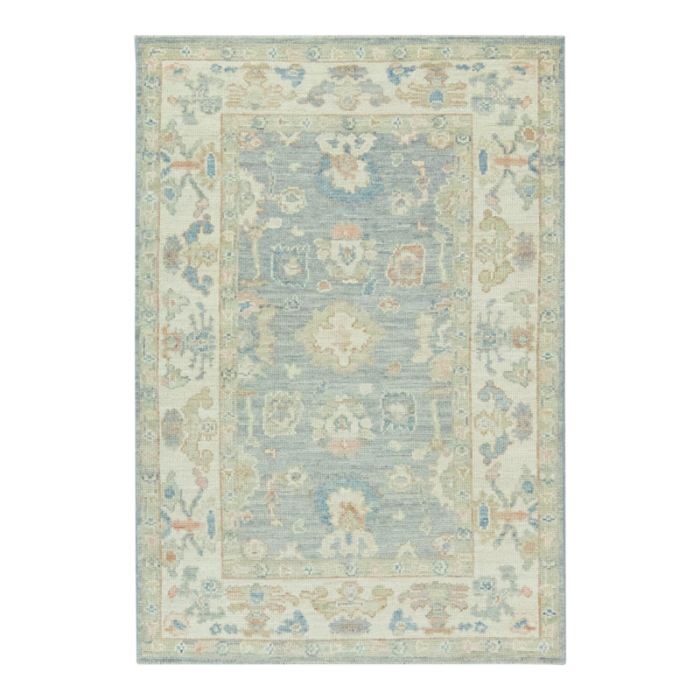 gray cloud field multicolor handwoven turkish oushak rug 44 x 62 5050