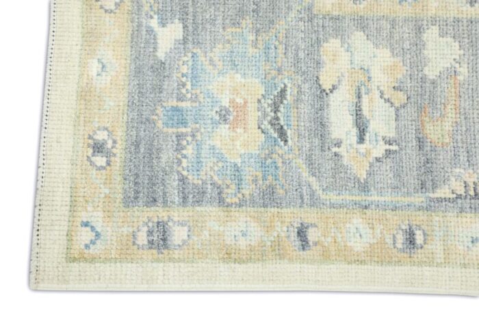 gray coral reef field multicolor handwoven turkish oushak rug 51 x 61 5204