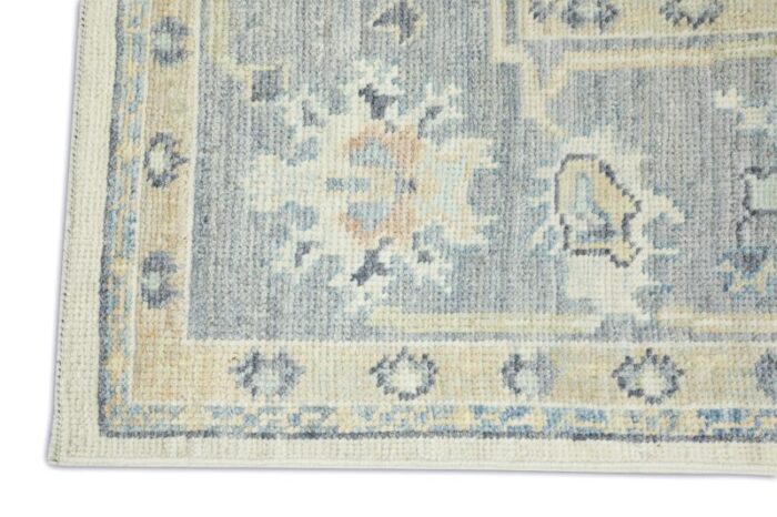 gray field green white multicolor handwoven turkish oushak rug 63 x 93 2620