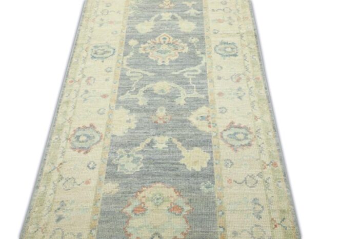 gray goose pearl bush field multicolor handwoven oriental turkish oushak rug 3 x 16 4880