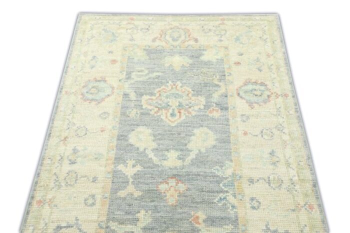 gray goose pearl bush field multicolor handwoven oriental turkish oushak rug 3 x 16 9667