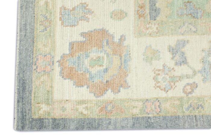 gray nobel nickel field multicolor handwoven turkish oushak rug 63 x 93 7624