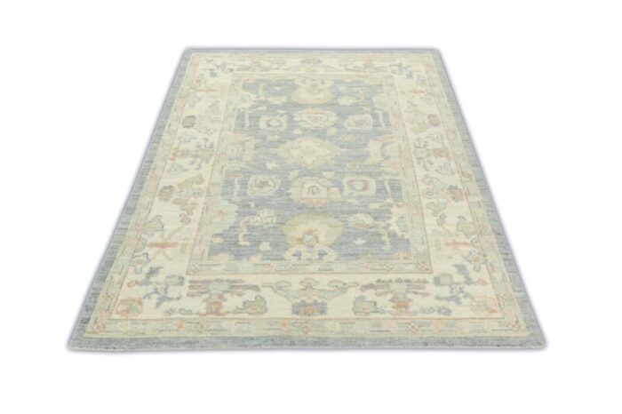 gray rock field multicolor handwoven turkish oushak rug 51 x 73 2426