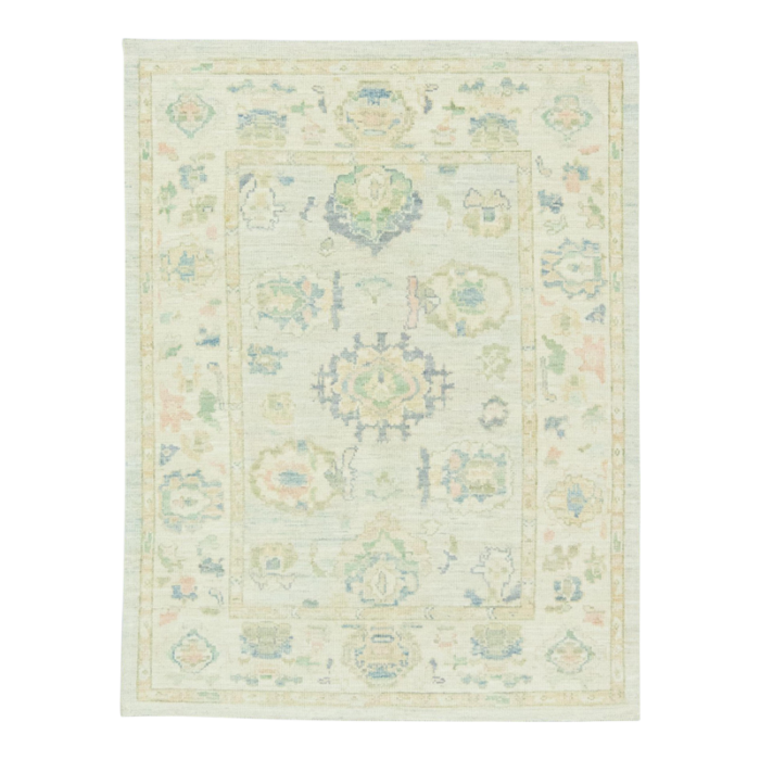 gray sea mist multicolor handwoven turkish oushak rug 52 x 611 8042