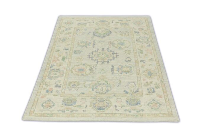 gray sea mist multicolor handwoven turkish oushak rug 52 x 611 8686