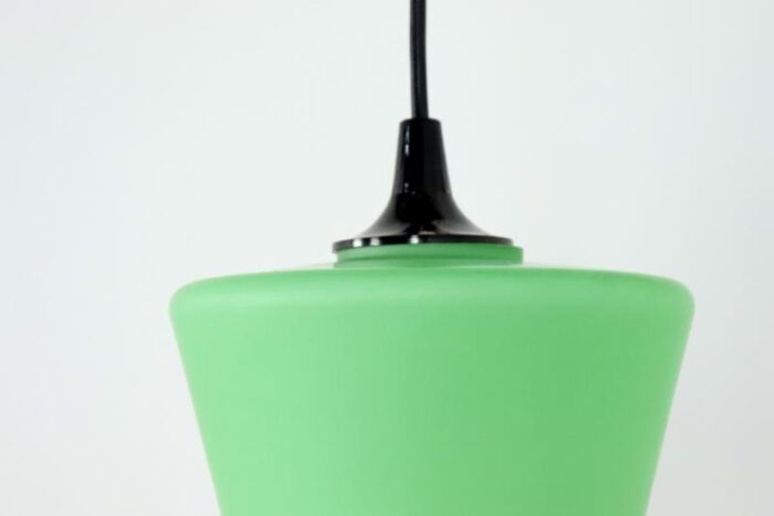 green glass hanging lamp 1960s 3