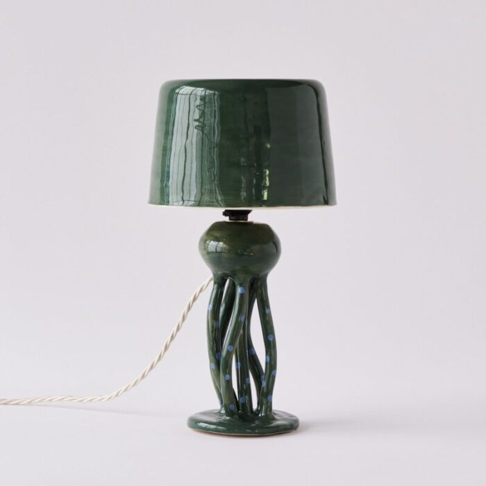 green squid table lamp by martu ceramics 1