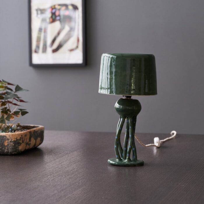 green squid table lamp by martu ceramics 3