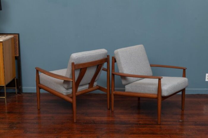 grete jalk lounge chairs for france and son model 128 a pair 8079