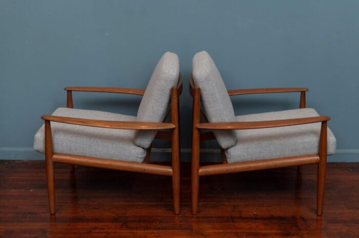 grete jalk lounge chairs for france and son model 128 a pair 9669