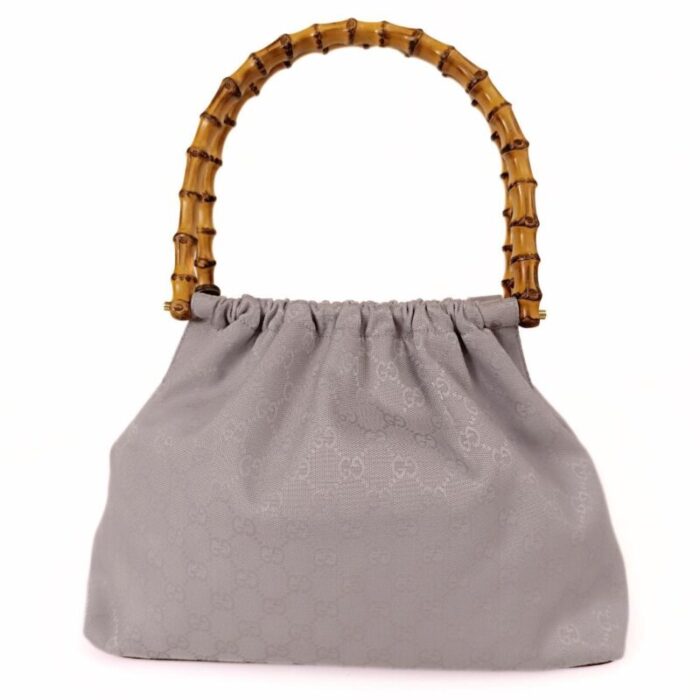 gucci gucci gucci bamboo gg handbag in lilac canvas 4207