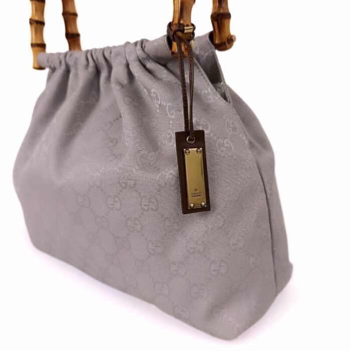 gucci gucci gucci bamboo gg handbag in lilac canvas 7274