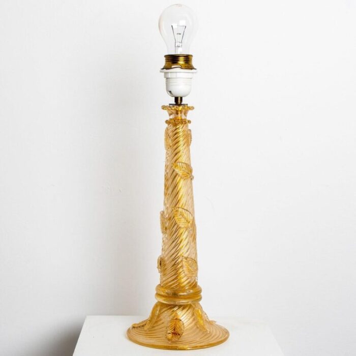 hand blown table lamp by barovier toso 1950s 2