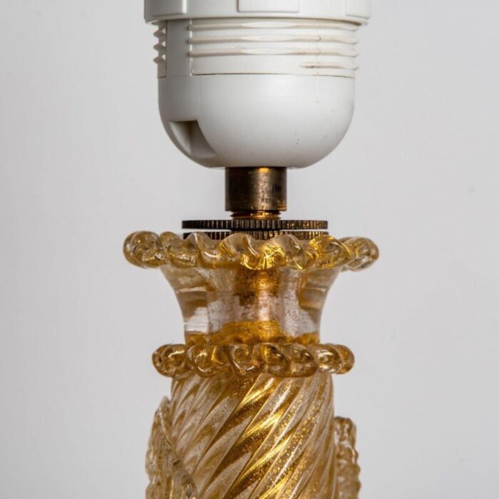 hand blown table lamp by barovier toso 1950s 6